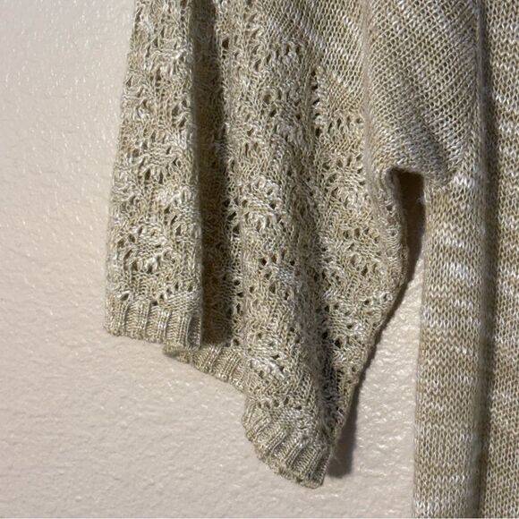 Faded Glory Tan Cream Knit Short Sleeve Tunic V-Neck Women Medium. - Picture 4 of 10